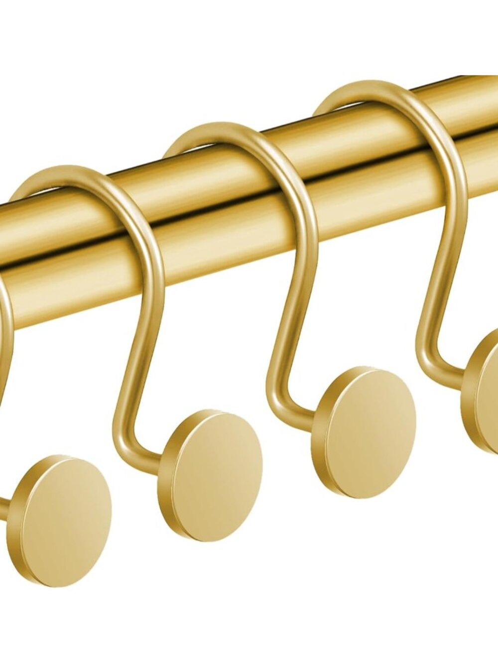 Gold Shower Curtain Hooks, Rustproof Shower Curtain Rings for Bathroom, Metal Sh